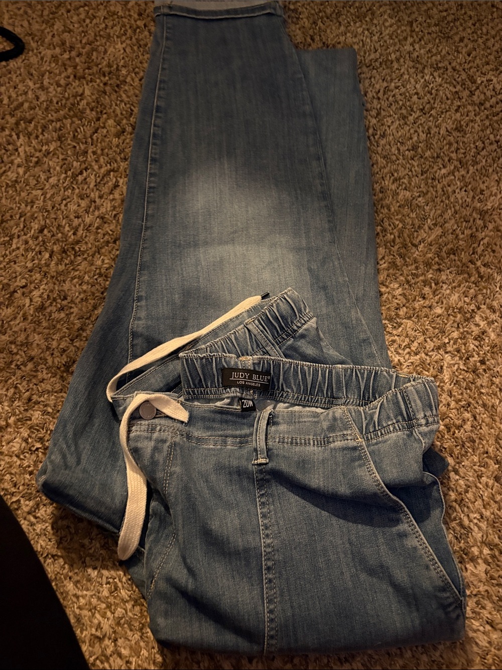 Judy Blue Light Blue Cropped Denim Jogger Pants